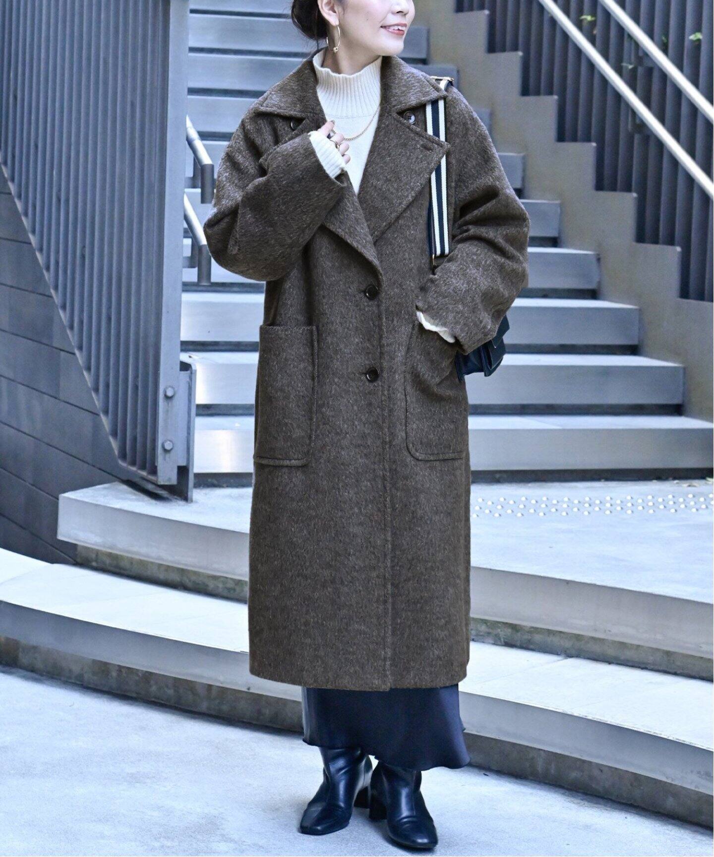 7日まで値下！美品ウールロングコート ベージュ 2019年購入 BCストック  