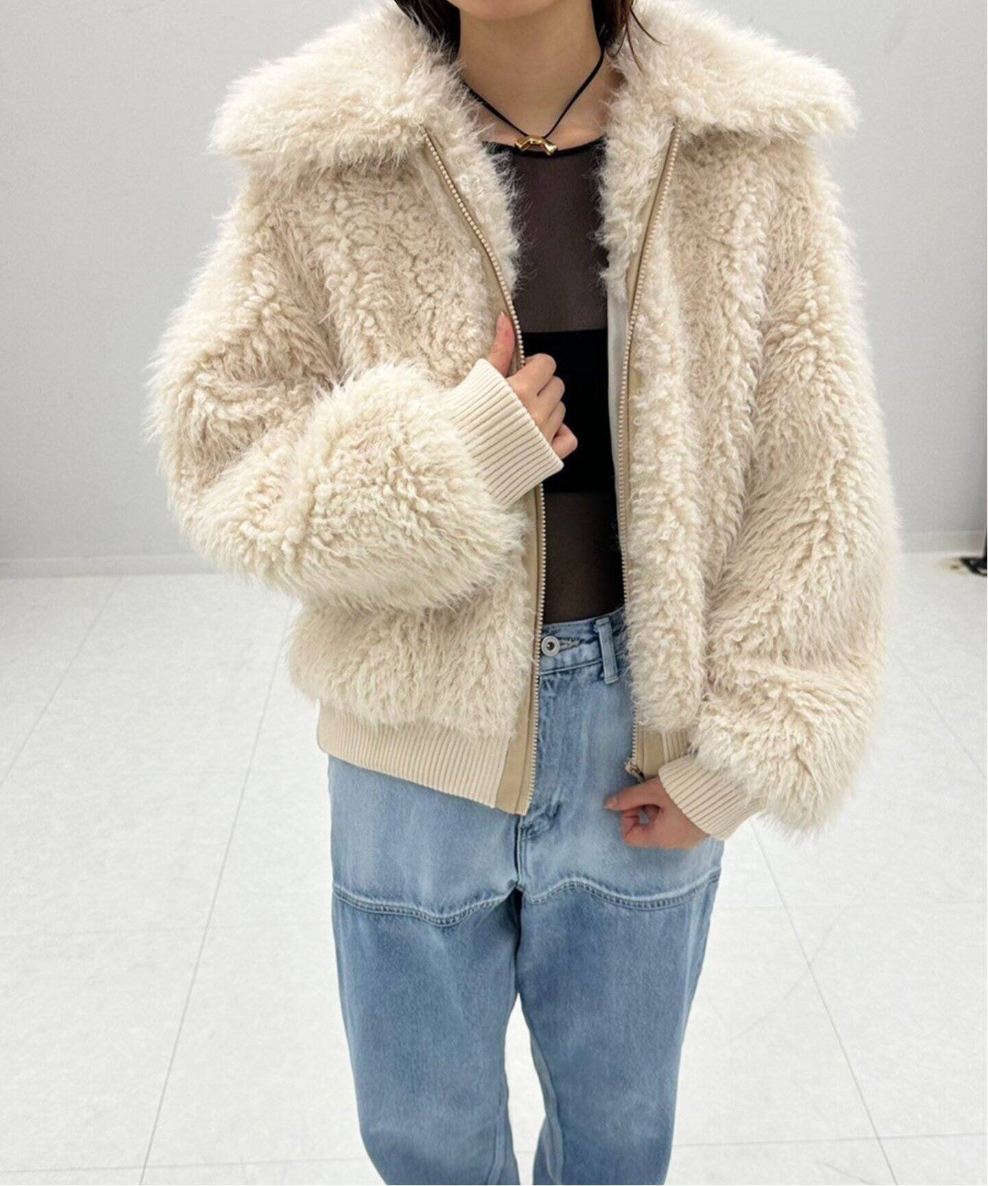 フェイクラムファージップコート（その他ブルゾン／アウター）｜EDIT  