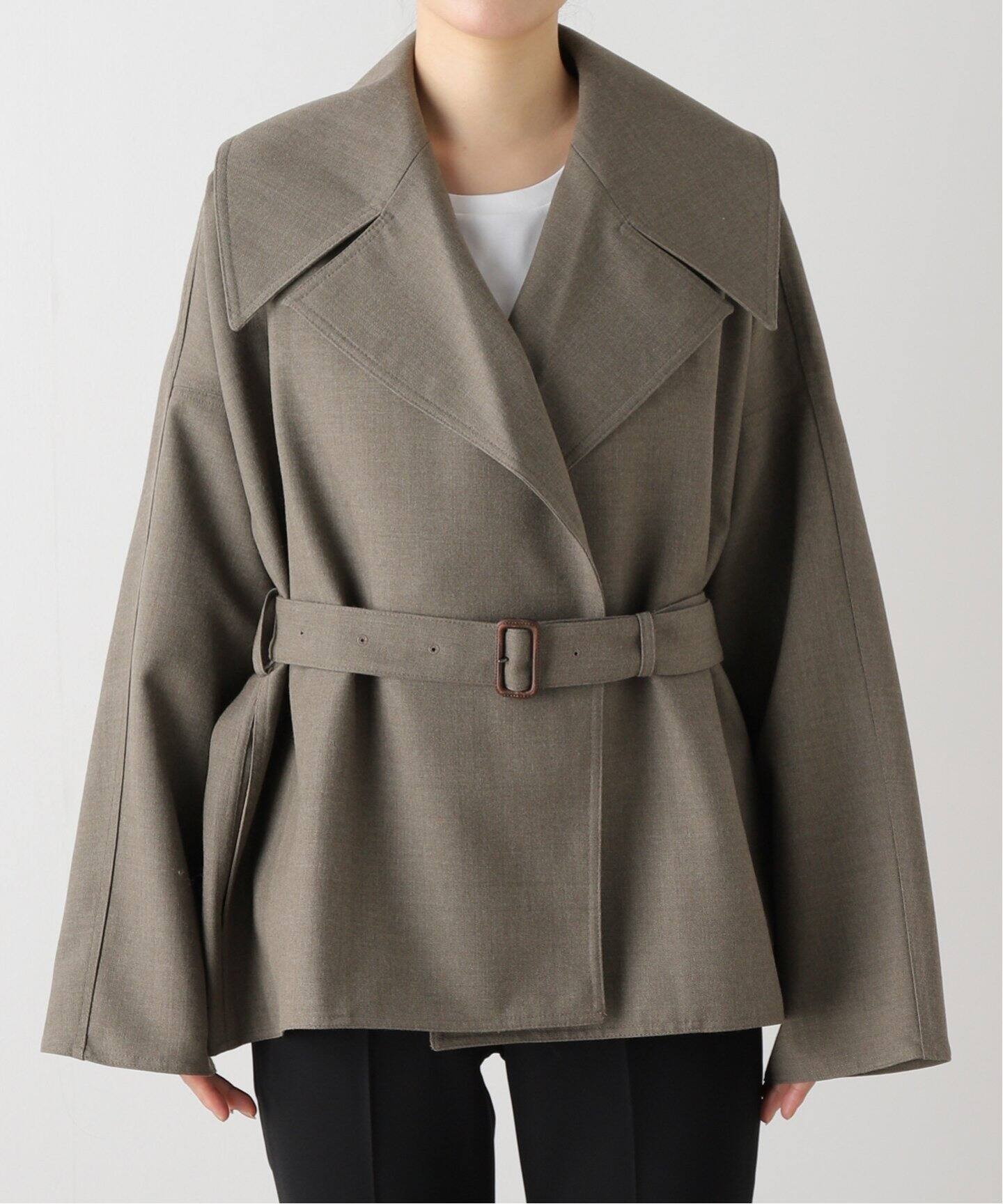 EDIT.FORLULU PAN wool twill short trench