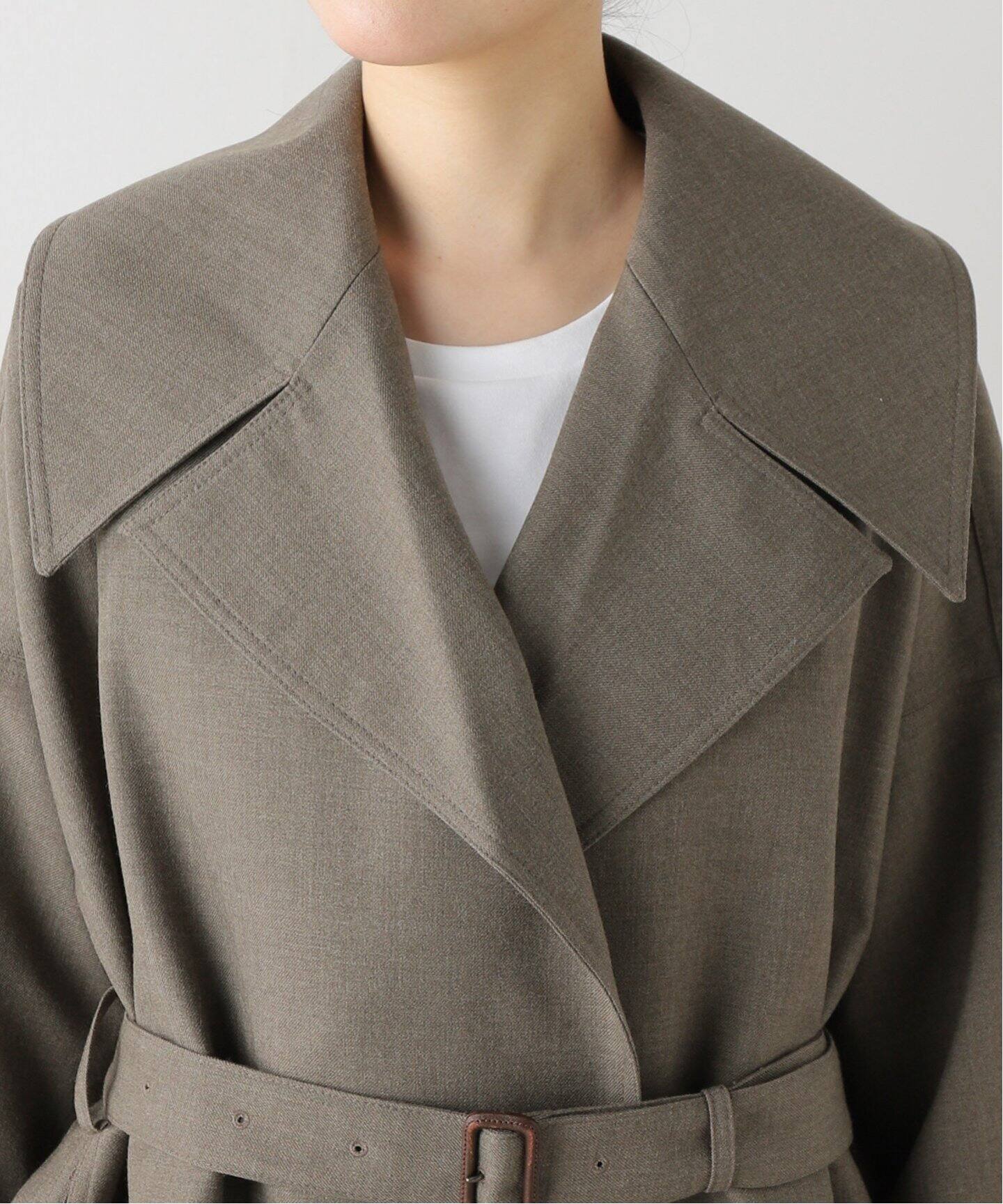 EDIT.FORLULU PAN wool twill short trench