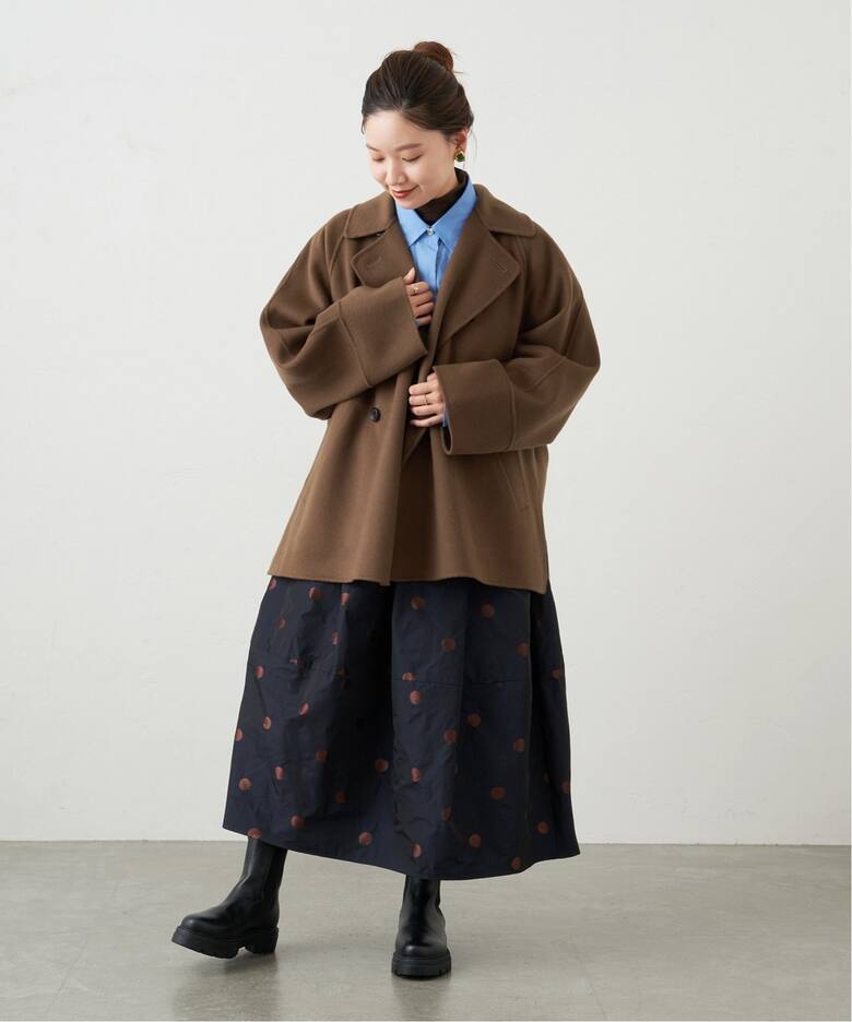 IENA ダブルフェイスリバーシブルチェスターコート 繰り返さ 