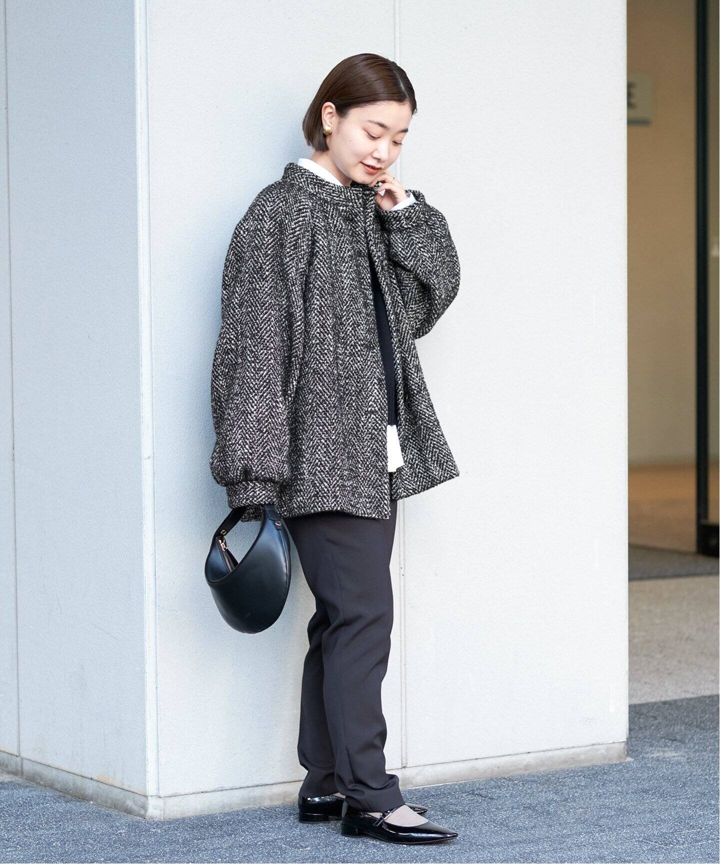 定価5.7万 IENA 23AW ヘリンボンツイード ハーフコート 36 