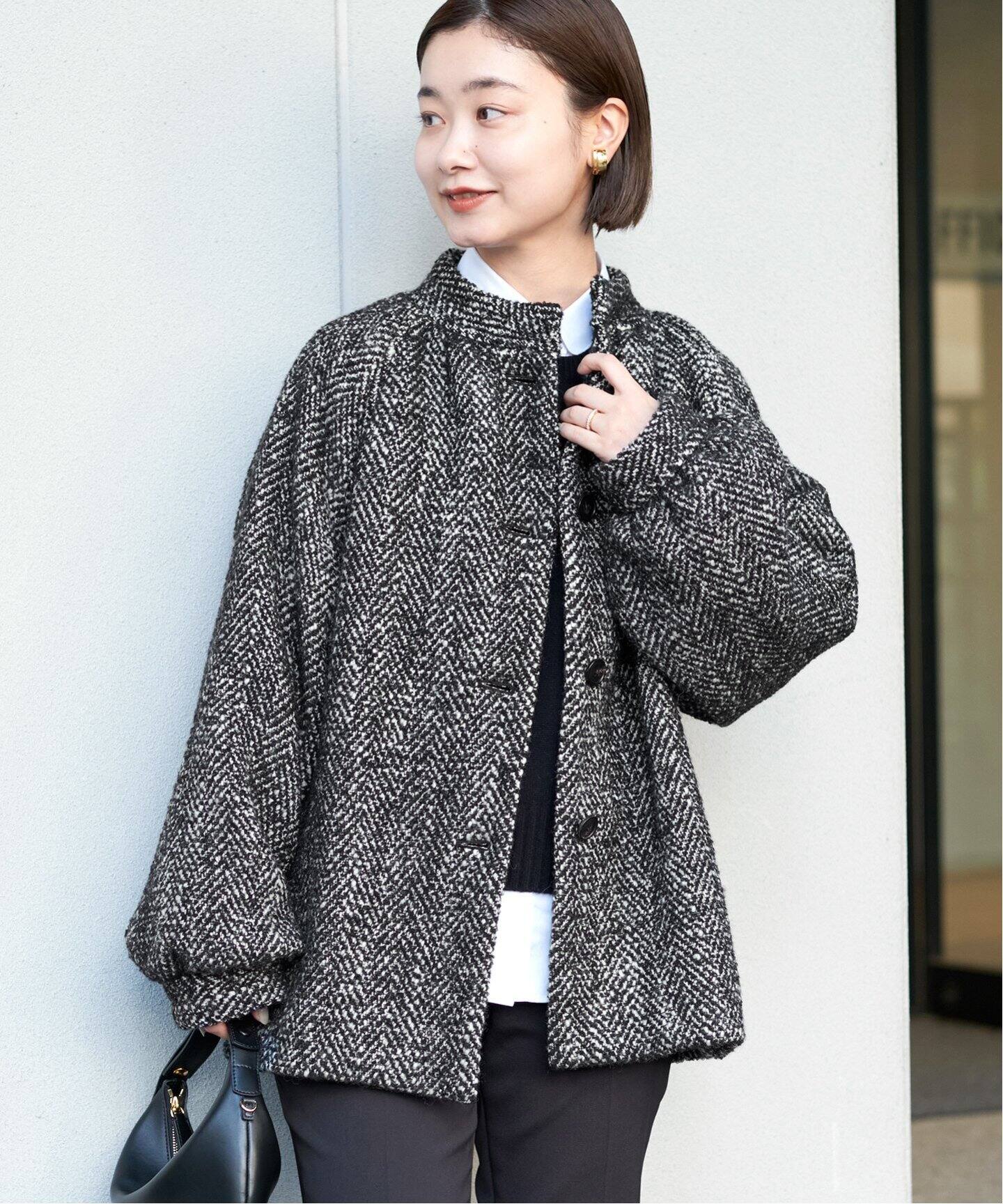 ヘリンボンツイード ハーフコート（その他ブルゾン／アウター）｜IENA  