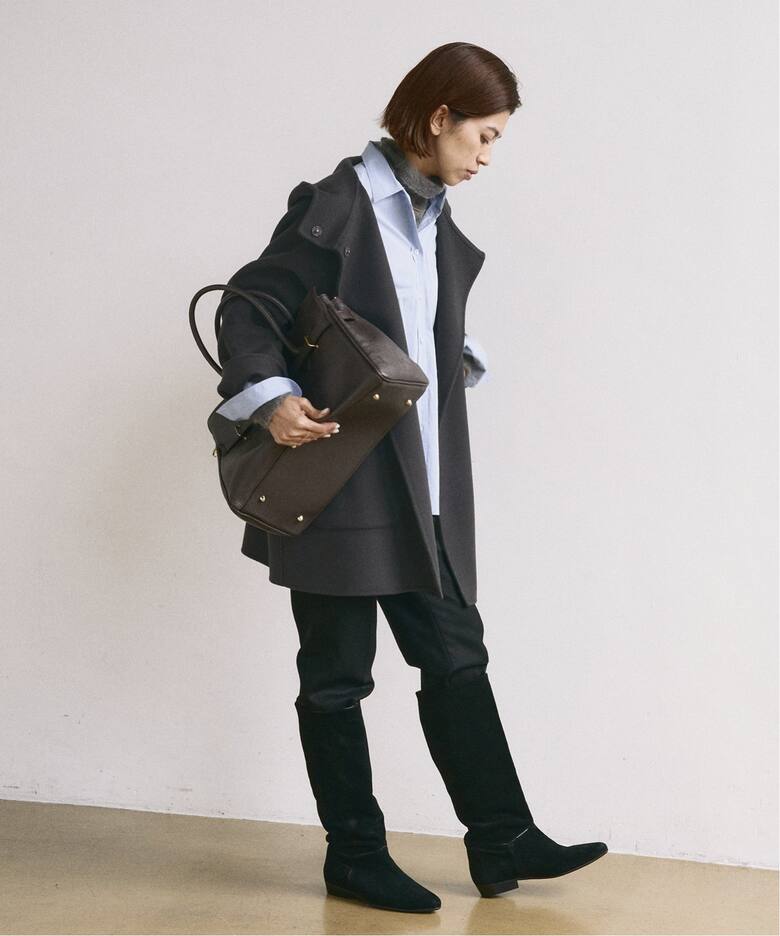 SUPER120 ダブルフェイスフードコート（その他ブルゾン／アウター  