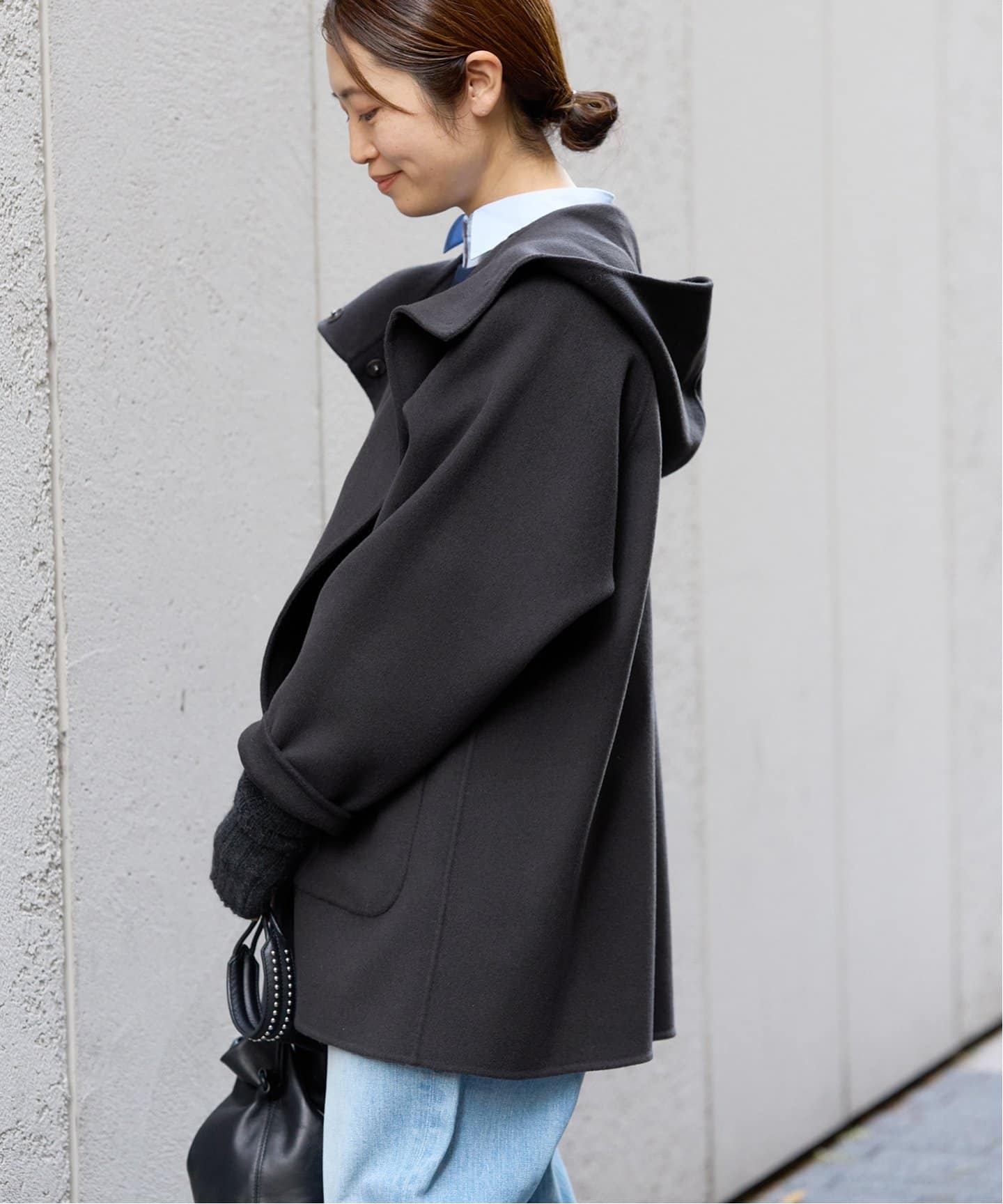 【未使用タグ付き】IENA SUPER120 ダブルフェイスフードコート 38 SUPER120 ダブルフェイスフードコート（その他ブルゾン