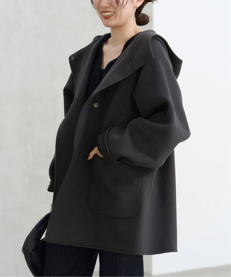 SUPER120 ダブルフェイスフードコート（その他ブルゾン／アウター  