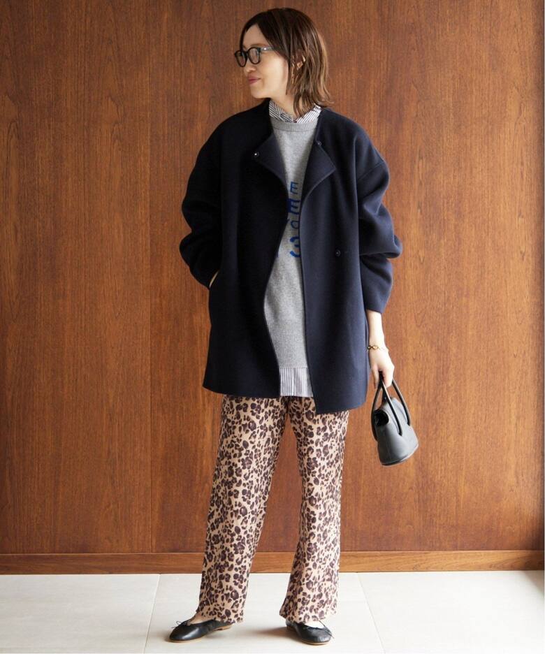 追加》HAMILTONダブルフェイスショートコート（ノーカラーコート  