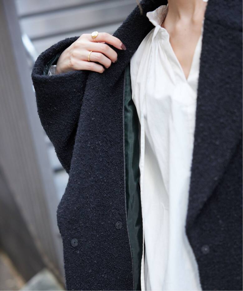 ダブルループビッグラペルショートコート（チェスターコート）｜SLOBE  