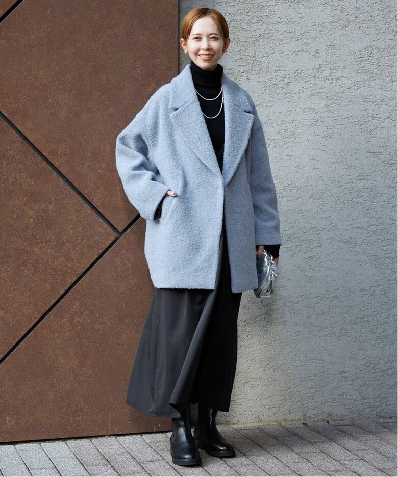 ダブルループビッグラペルショートコート（チェスターコート）｜SLOBE  