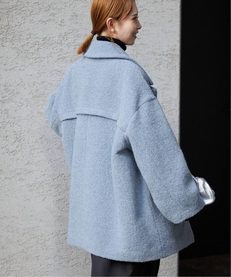 ダブルループビッグラペルショートコート（チェスターコート）｜SLOBE  