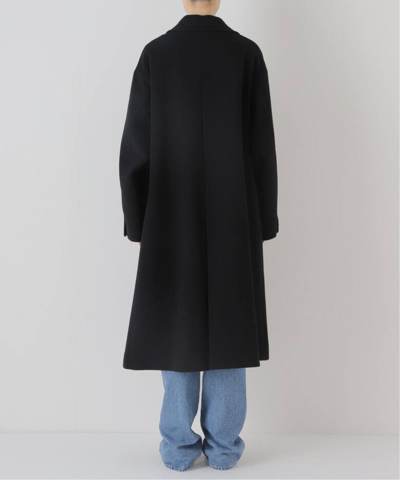 SLOBE IENA ウールメルトンダブルロングコート（ソフトリネン混ダブル  