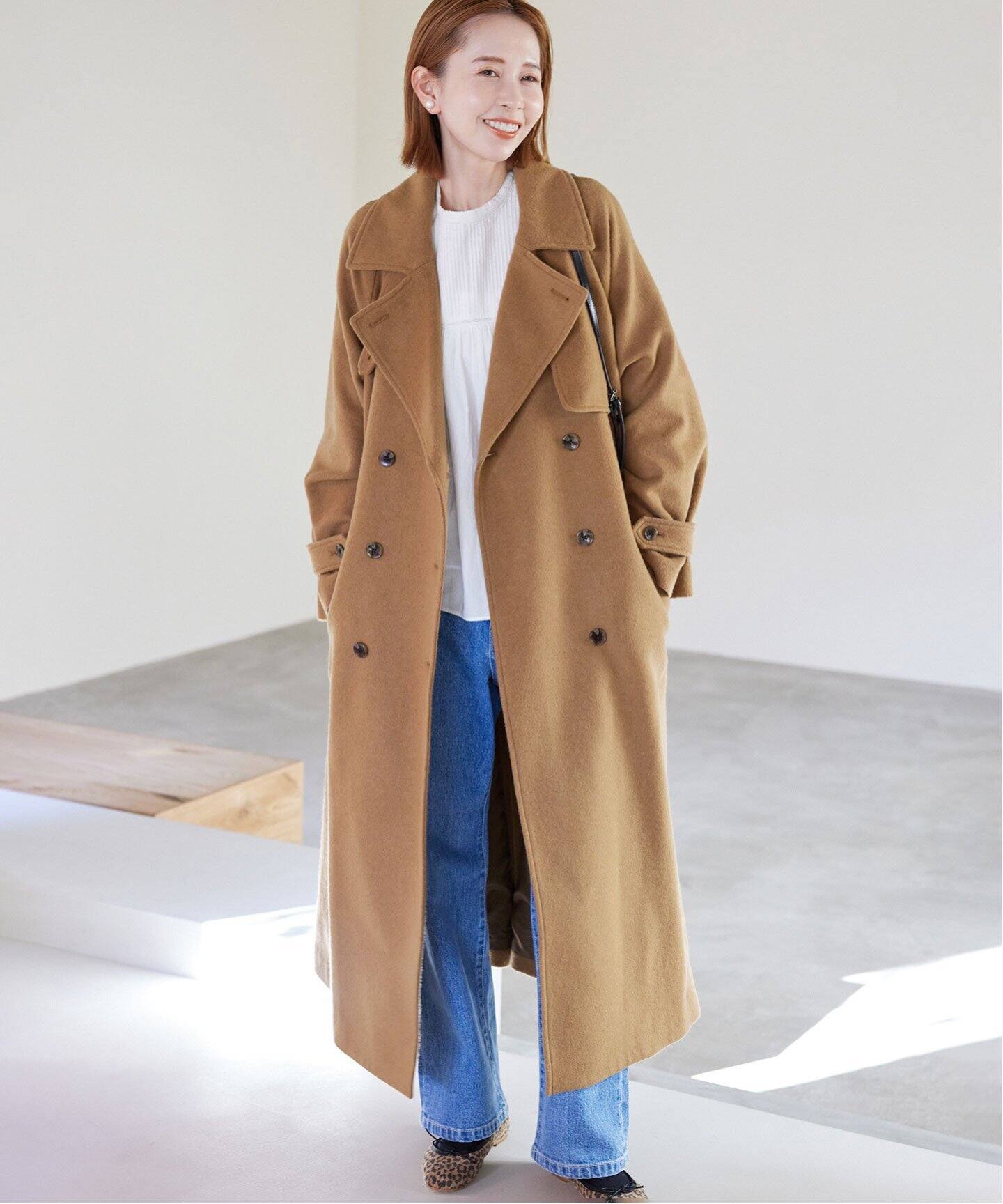 カシミヤ混ウールトレンチコート（その他ブルゾン／アウター）｜SLOBE  