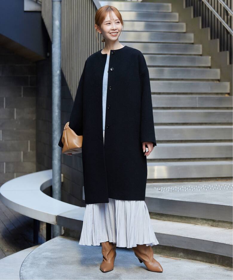 Super100シャギーノーカラーコート（ノーカラーコート）｜SLOBE IENA  