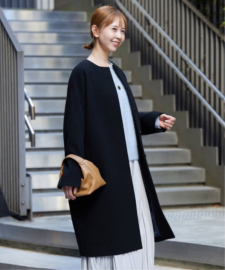 Super100シャギーノーカラーコート（ノーカラーコート）｜SLOBE IENA  