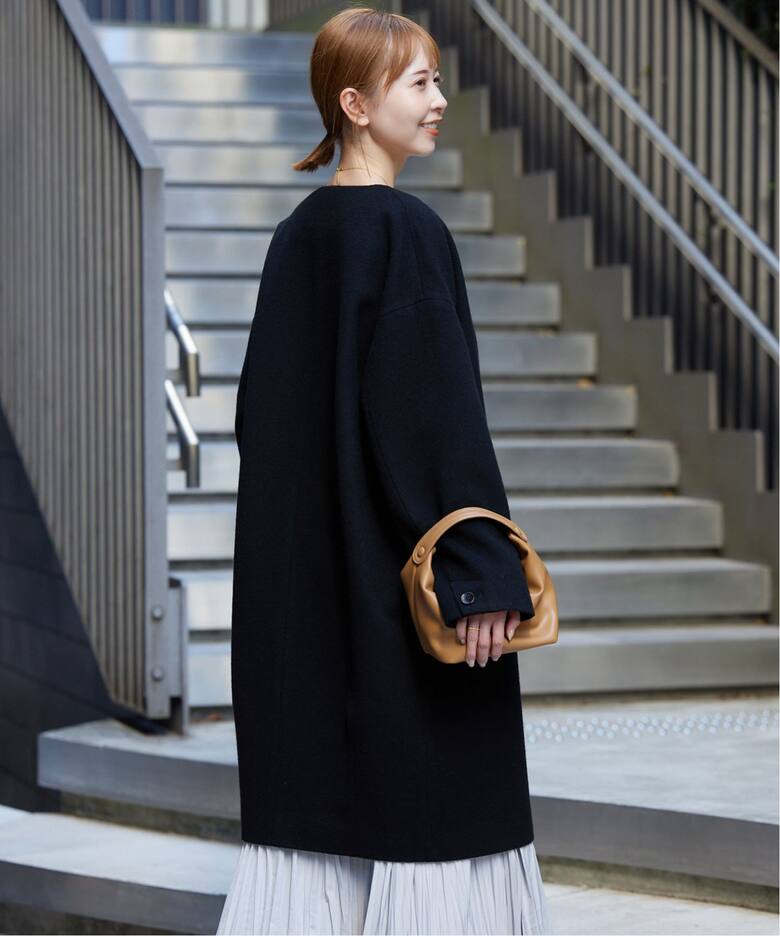 Super100シャギーノーカラーコート（ノーカラーコート）｜SLOBE IENA  