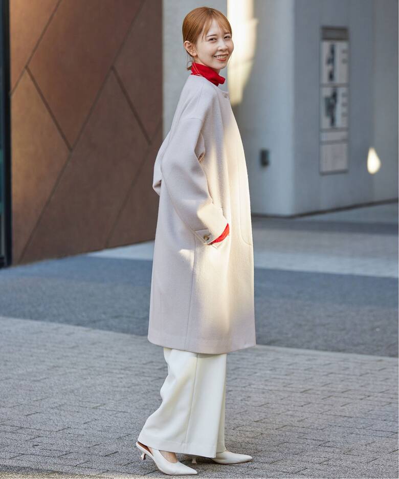 Super100シャギーノーカラーコート（ノーカラーコート）｜SLOBE IENA  