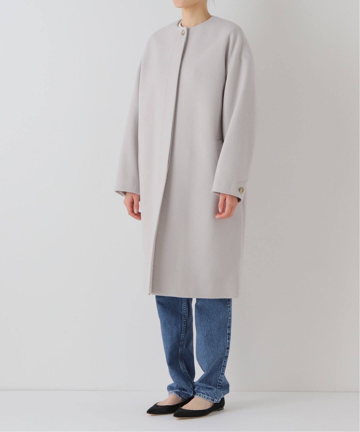 Super100シャギーノーカラーコート（ノーカラーコート）｜SLOBE IENA  