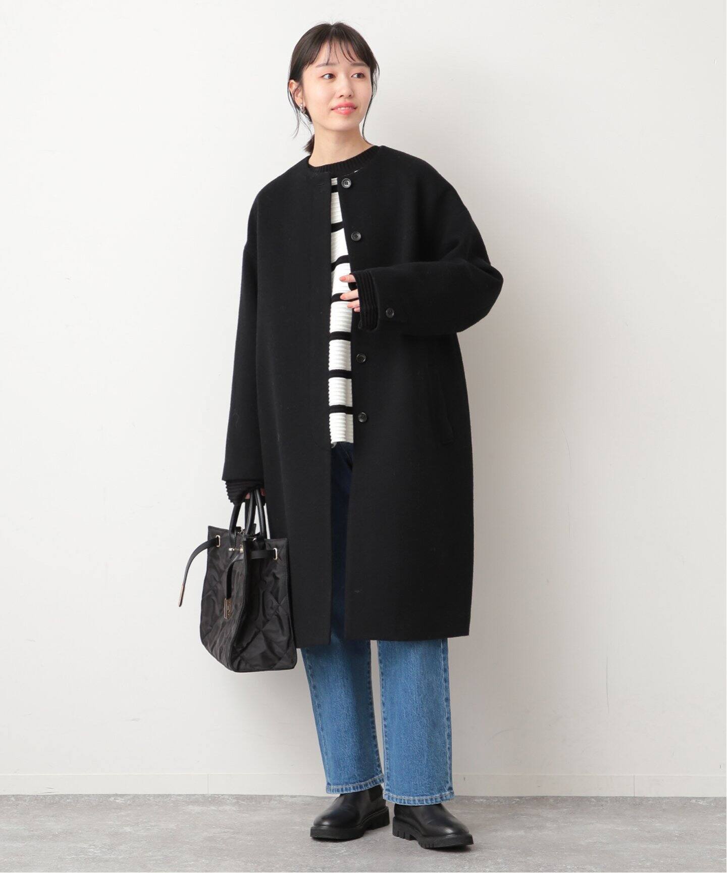 Super100シャギーノーカラーコート（ノーカラーコート）｜SLOBE IENA  