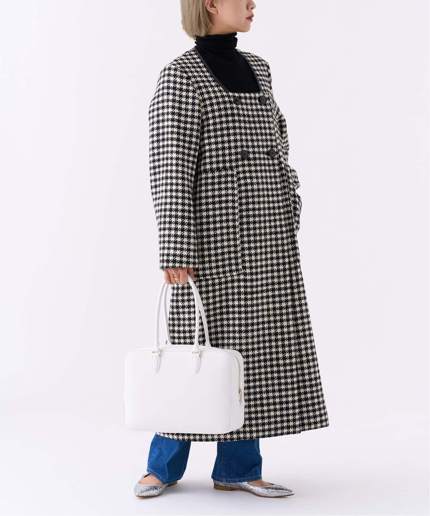 【新品】 イエナラブークル IENA LA BOCLE 縮絨ウールコート タグ付 IENA LA BOUCLE（イエナラブークル） コート - ブラック レディース