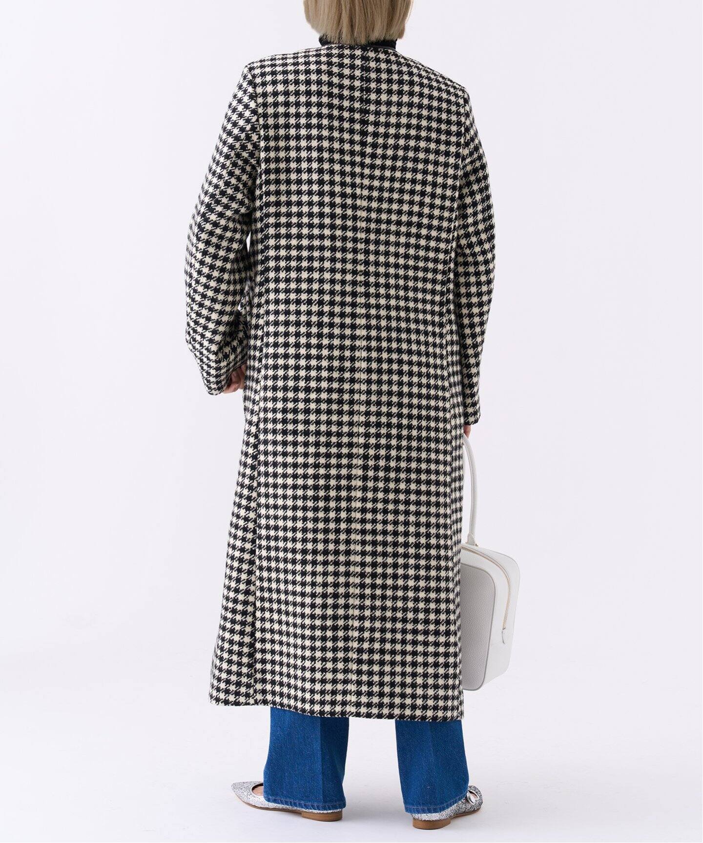 IENA LA BOUCLE Dogtooth Uネックコート（その他ブルゾン／アウター