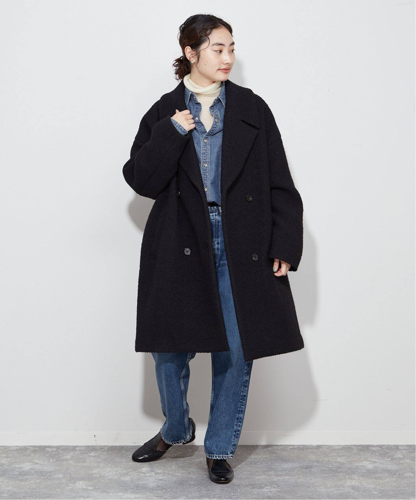 GIOLICA ヘリンボン コクーンコート（その他ブルゾン／アウター  