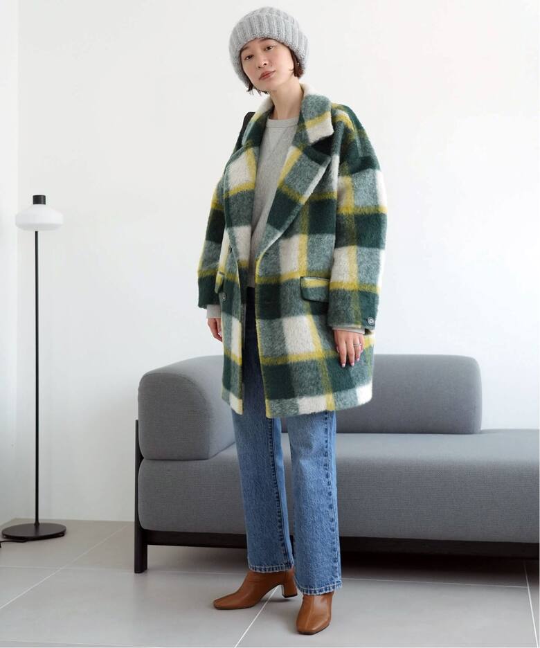 SLOBE citron.シャギーチェックショートコート（その他ブルゾン  