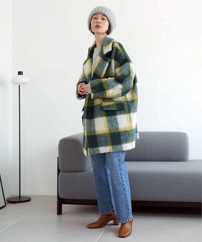 SLOBE citron.シャギーチェックショートコート（その他ブルゾン  