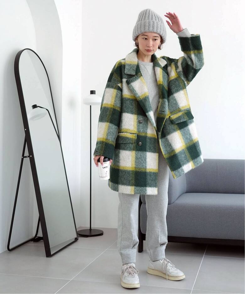 SLOBE citron.シャギーチェックショートコート（その他ブルゾン  