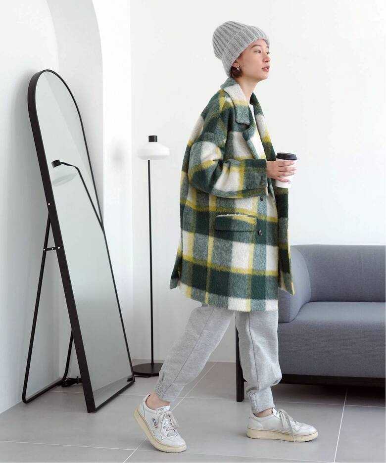 SLOBE citron.シャギーチェックショートコート（その他ブルゾン  