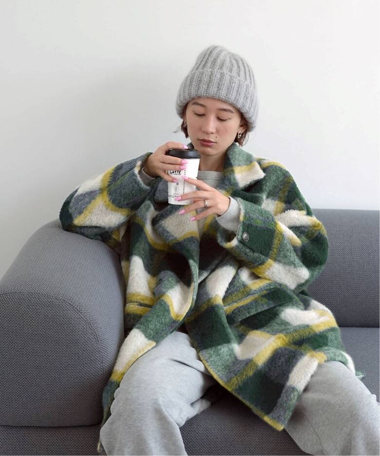 SLOBE citron.シャギーチェックショートコート（その他ブルゾン  