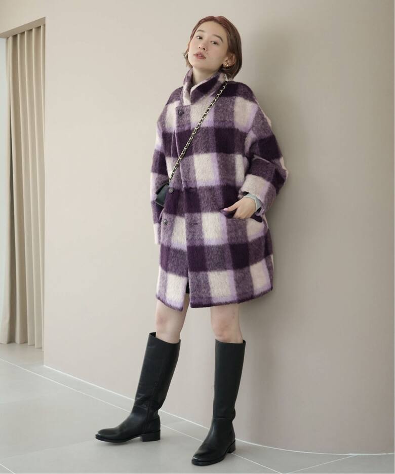 SLOBE citron.シャギーチェックショートコート（その他ブルゾン  