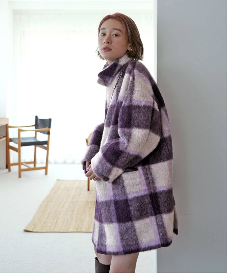 SLOBE citron.シャギーチェックショートコート（その他ブルゾン  