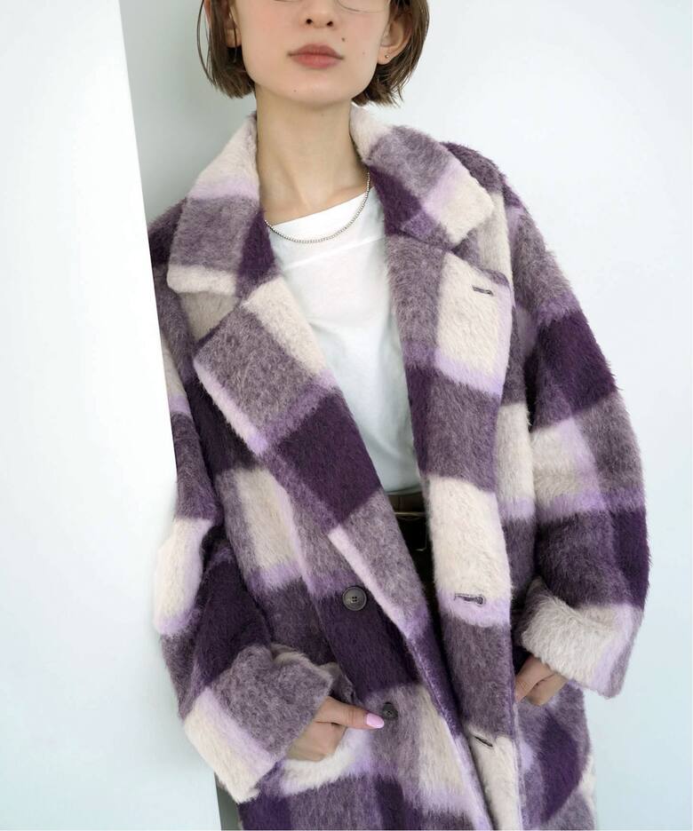 SLOBE citron.シャギーチェックショートコート（その他ブルゾン  