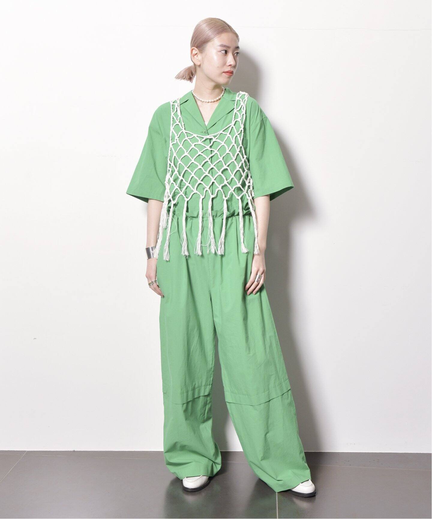 SAYAKADAVIS/サヤカデイヴィス】Open Collar ジャンプスーツ（つなぎ  