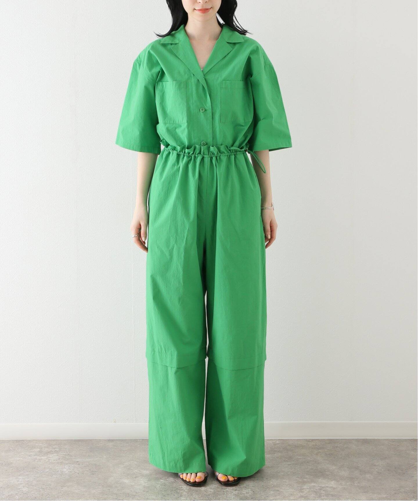 SAYAKADAVIS/サヤカデイヴィス】Open Collar ジャンプスーツ（つなぎ  