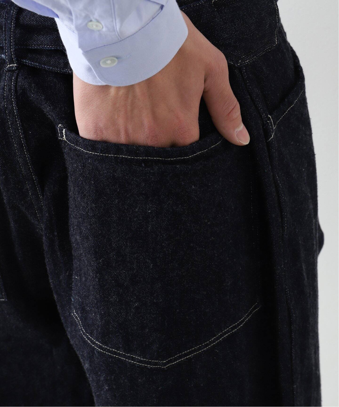 COMOLI / コモリ】denim belted pants（スラックス）｜L