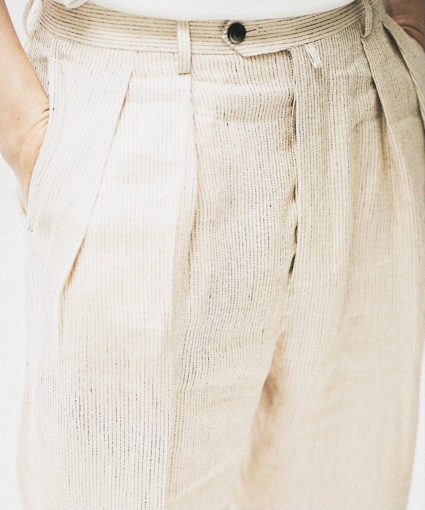 NEAT / ニート】SICILIAN LINEN STRIPE Wide Type1（スラックス）｜L 