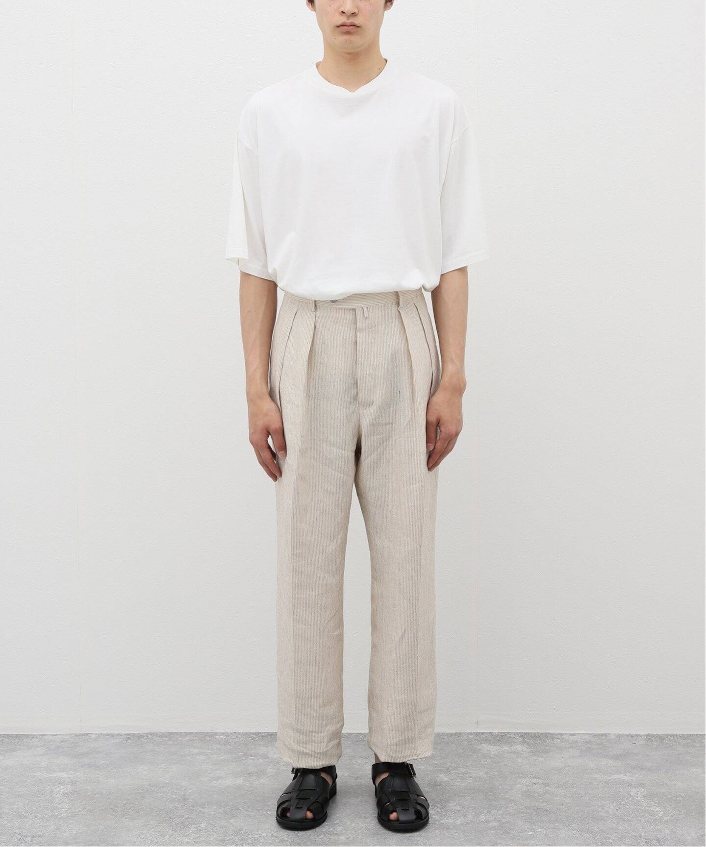 NEAT / ニート】SICILIAN LINEN STRIPE Wide Type1（スラックス）｜L  