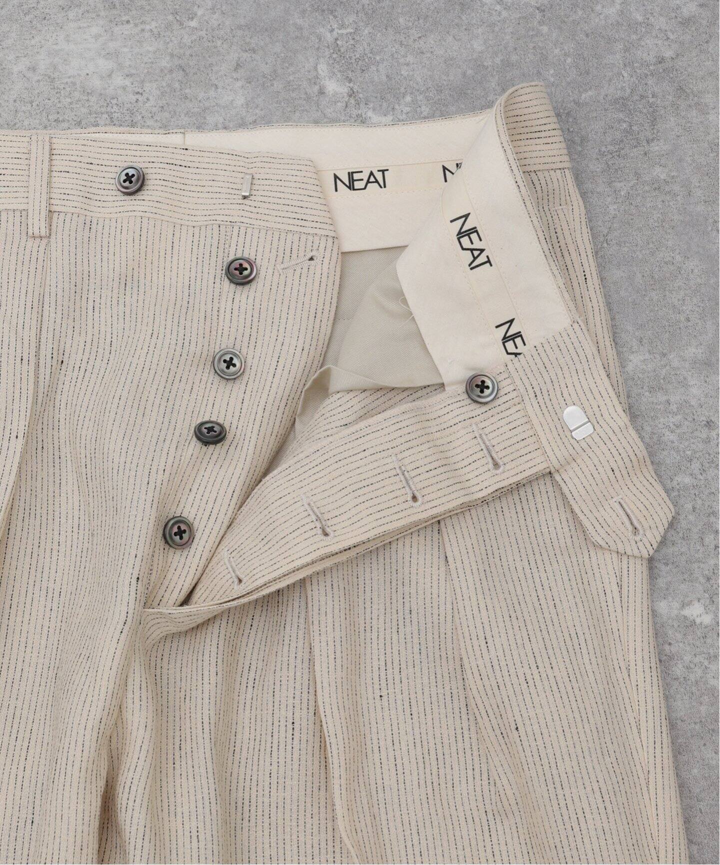 NEAT / ニート】SICILIAN LINEN STRIPE Wide Type1（スラックス）｜L  