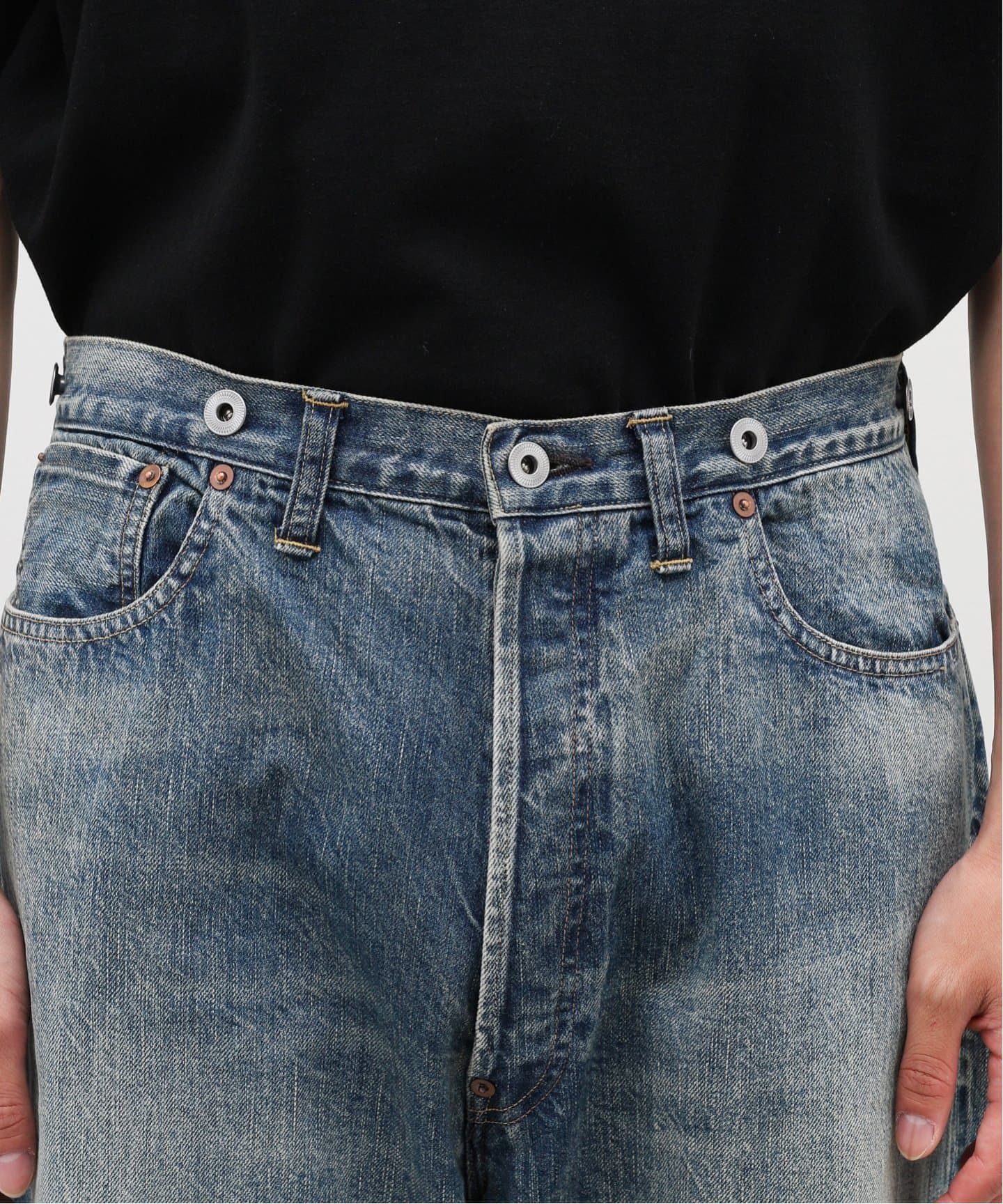 A.PRESSE No.22 Washed Wide Denim Pants
