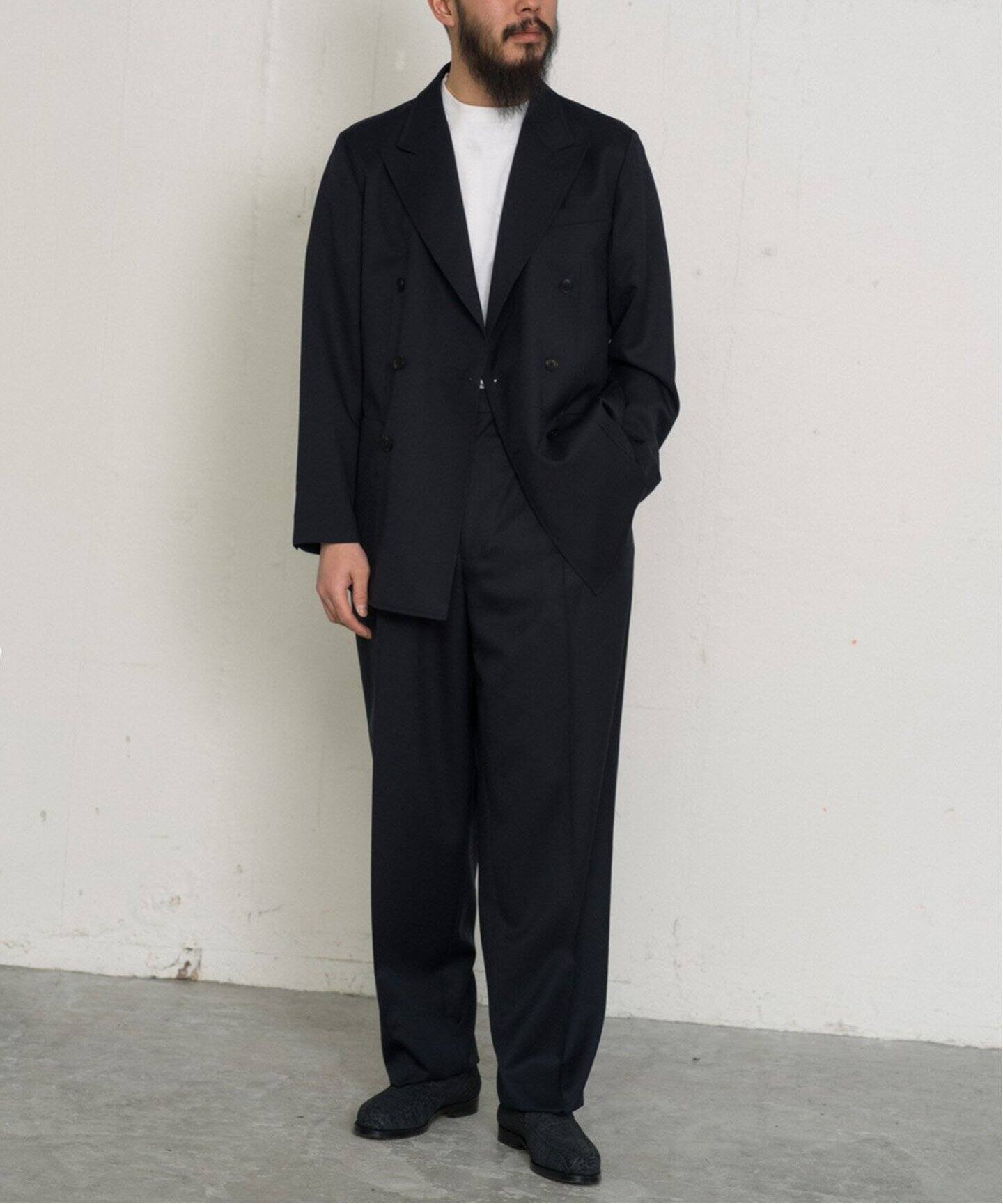 LE / エルイー】WIDE 2TUCK WOOL PANTS（スラックス）｜L