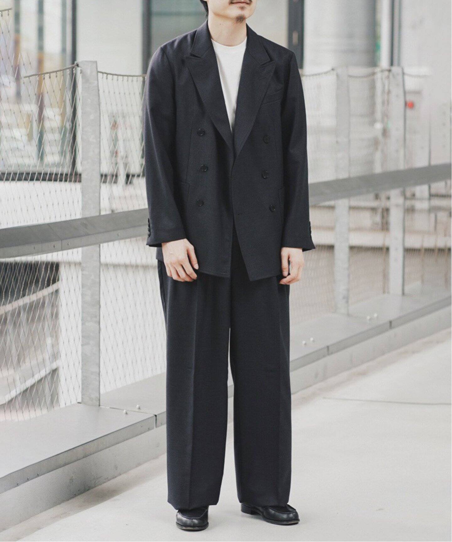 LE / エルイー】WIDE 2TUCK WOOL PANTS（スラックス）｜L