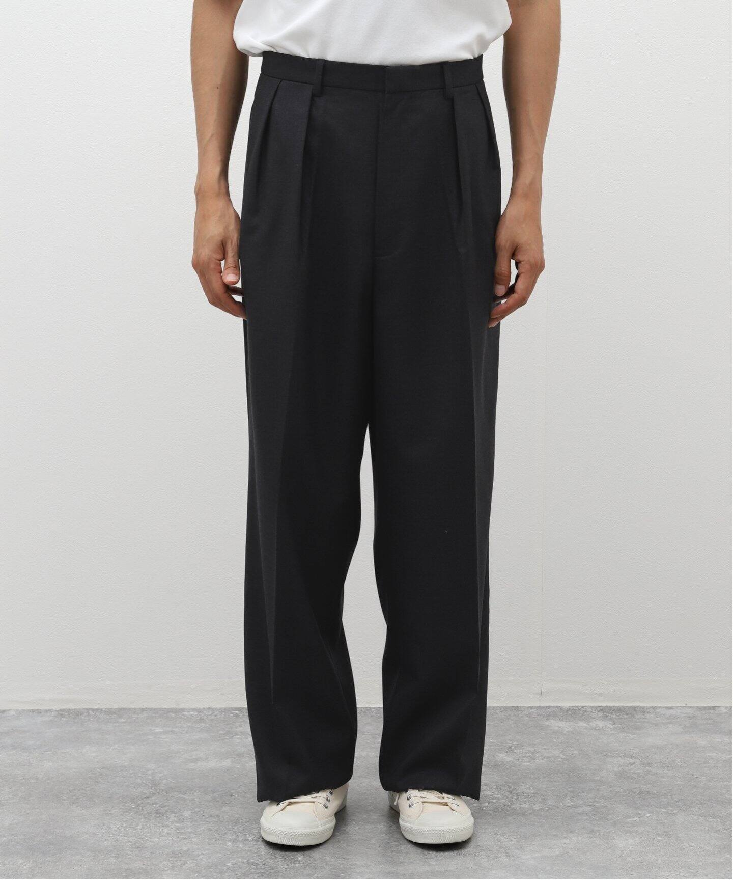 LE / エルイー】WIDE 2TUCK WOOL PANTS（スラックス）｜L