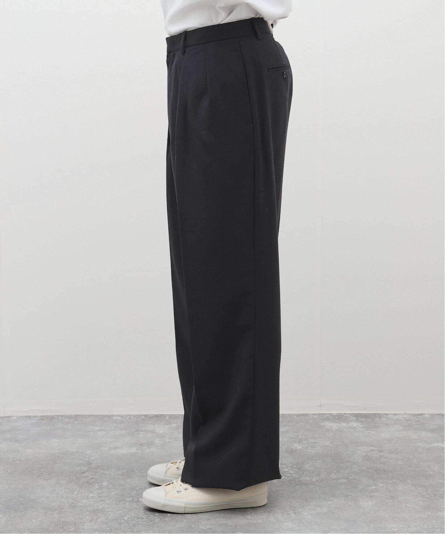 LE / エルイー】WIDE 2TUCK WOOL PANTS（スラックス）｜L