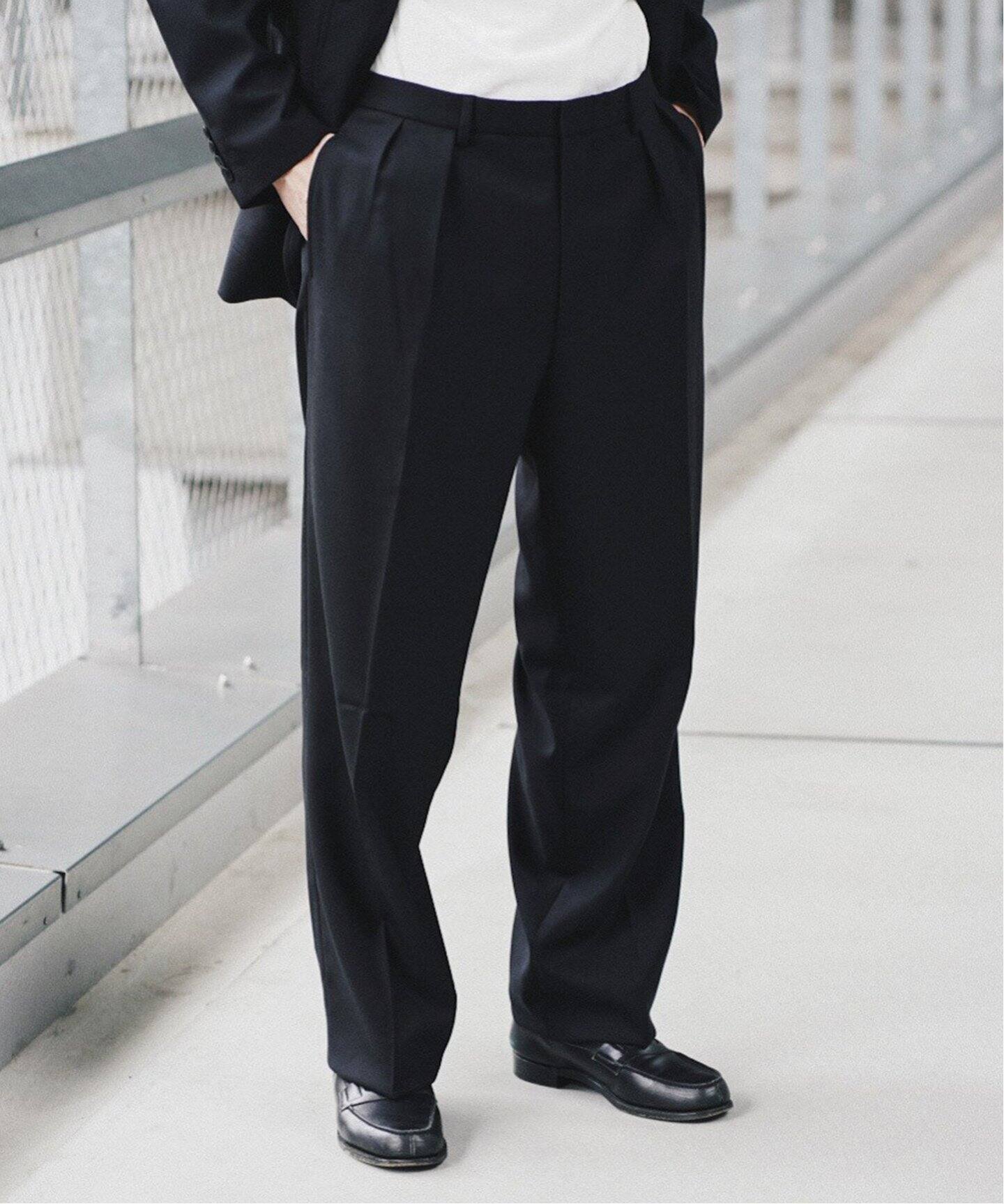 LE / エルイー】STANDARD 2TUCK WOOL PANTS（スラックス）｜L 