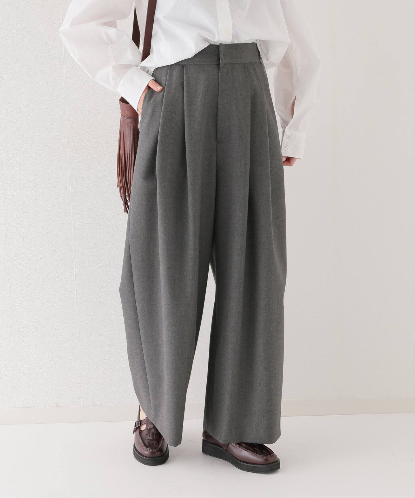 ATON / エイトン】WOOL TROPICAL WIDE EASY PANTS（スラックス 