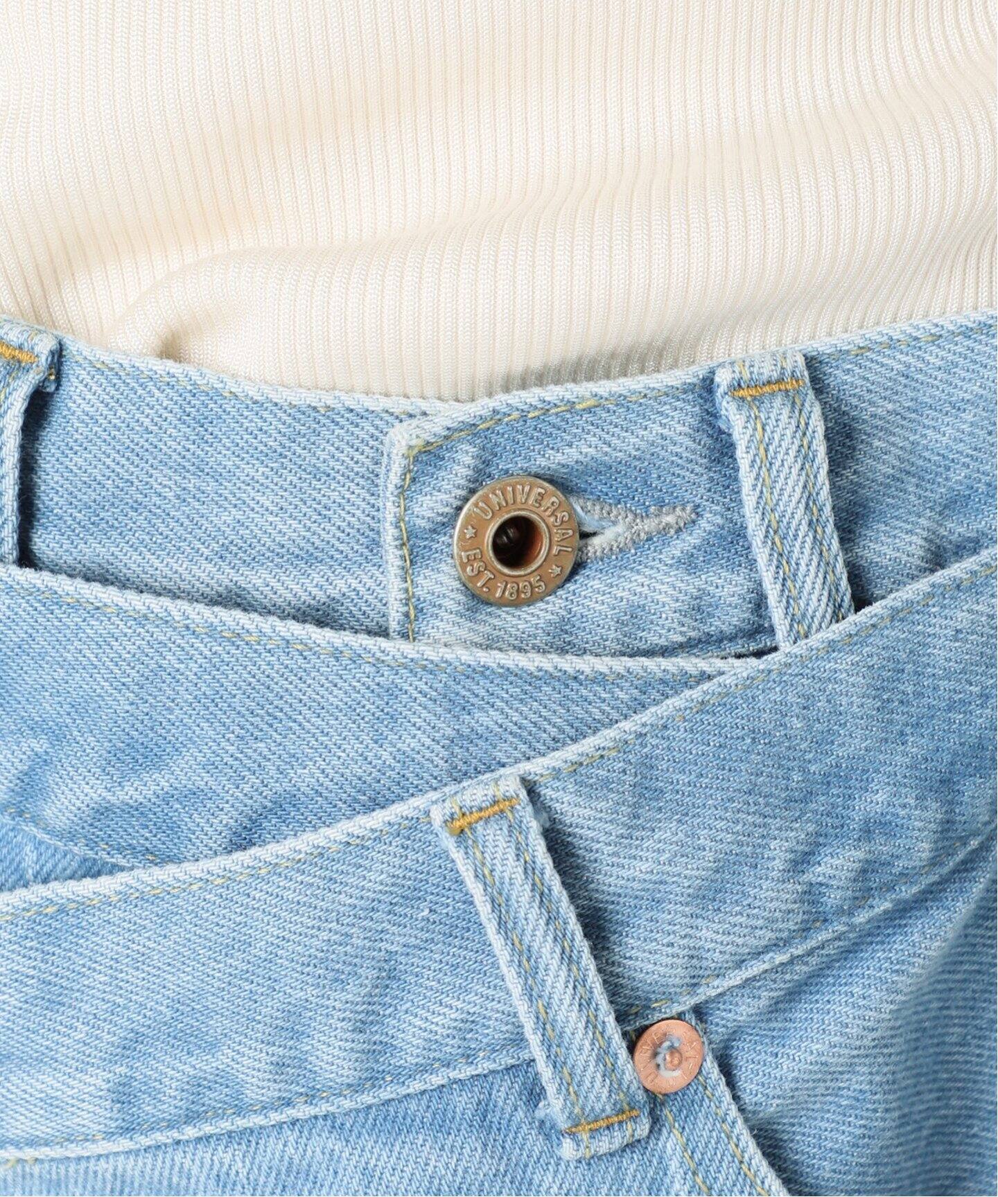 SKIRT OVER DENIM CRASH（デニムパンツ・ジーンズ）｜U by