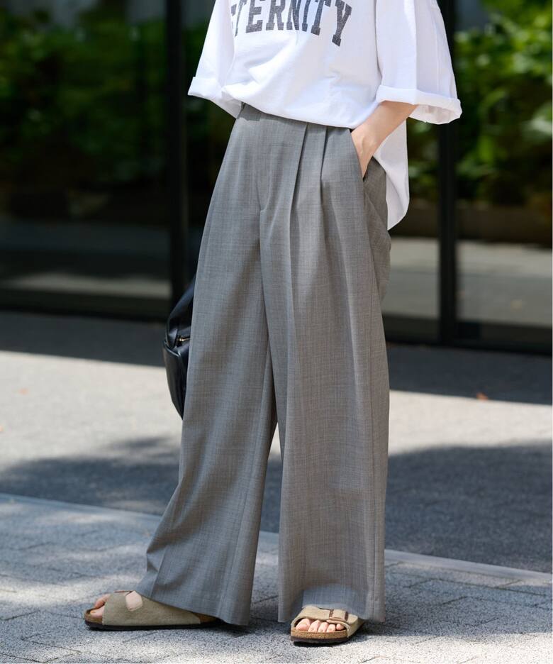 ウォッシャブルTWタックワイドパンツ（スラックス）｜FRAMeWORK  