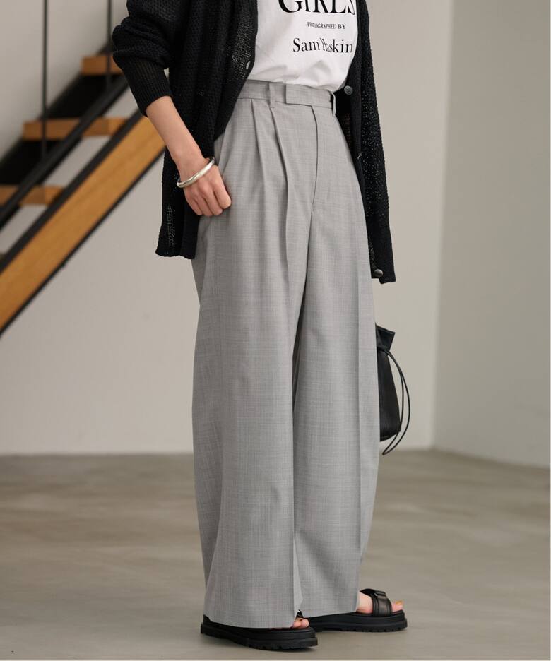 ≪追加≫ウォッシャブルTWタックワイドパンツ2（スラックス  