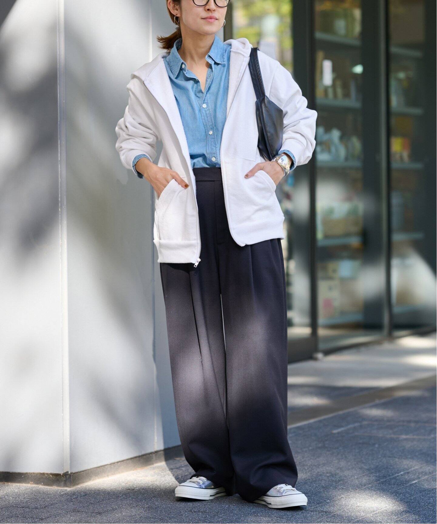 FRAMeWORK / ネイビー2タックパンツ/ワイドパンツ/38/ウール/NVY/23030220328040 ネイビー2タックパンツ（スラックス）｜FRAMeWORK（フレームワーク）の